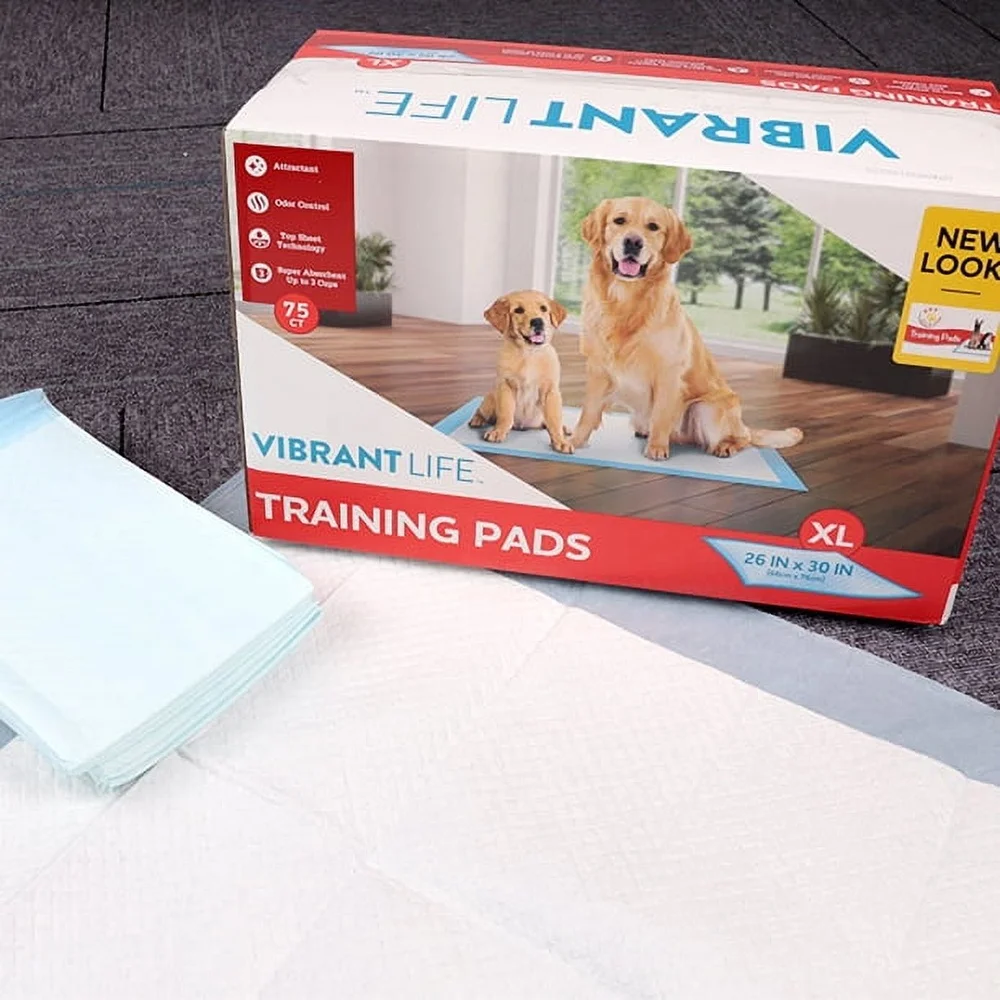 Extra Large Dog Training Pads 26x30 Inches 75 Count Super Absorbent Odor Control Quick Drying Leakproof Attractant Ideal Puppies