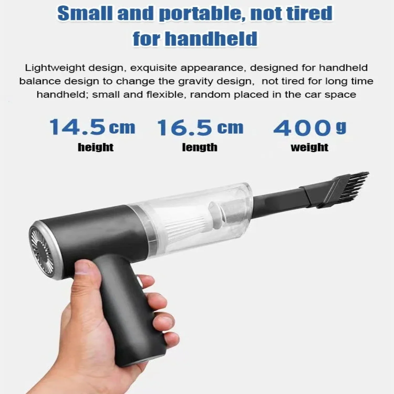 2 in 1 High Power Car Vacuum Cleaner Strong Suction Handheld Wireless Blower Portable