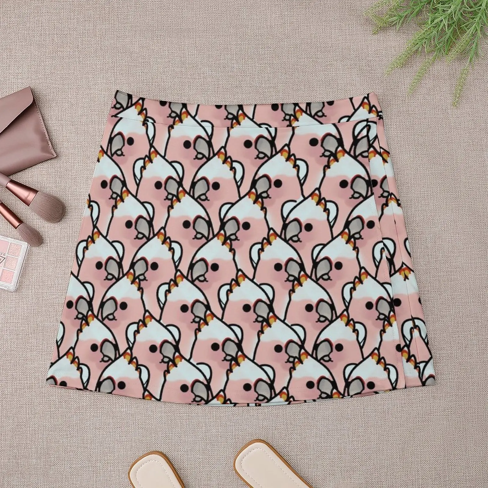 Too Many Birds! - Leadbeater's Cockatoo Mini Skirt korean luxury clothing women's clothing summer 2025 novelties Mini Skirt
