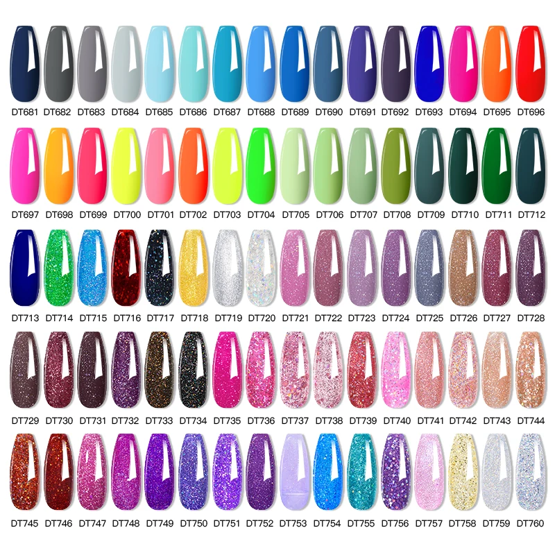MEET ACROSS 160 colores de esmalte en gel de 7.3 ml, rosa, verde, azul, fluorescente, brillo de verano, barniz semipermanente para arte de uñas 3