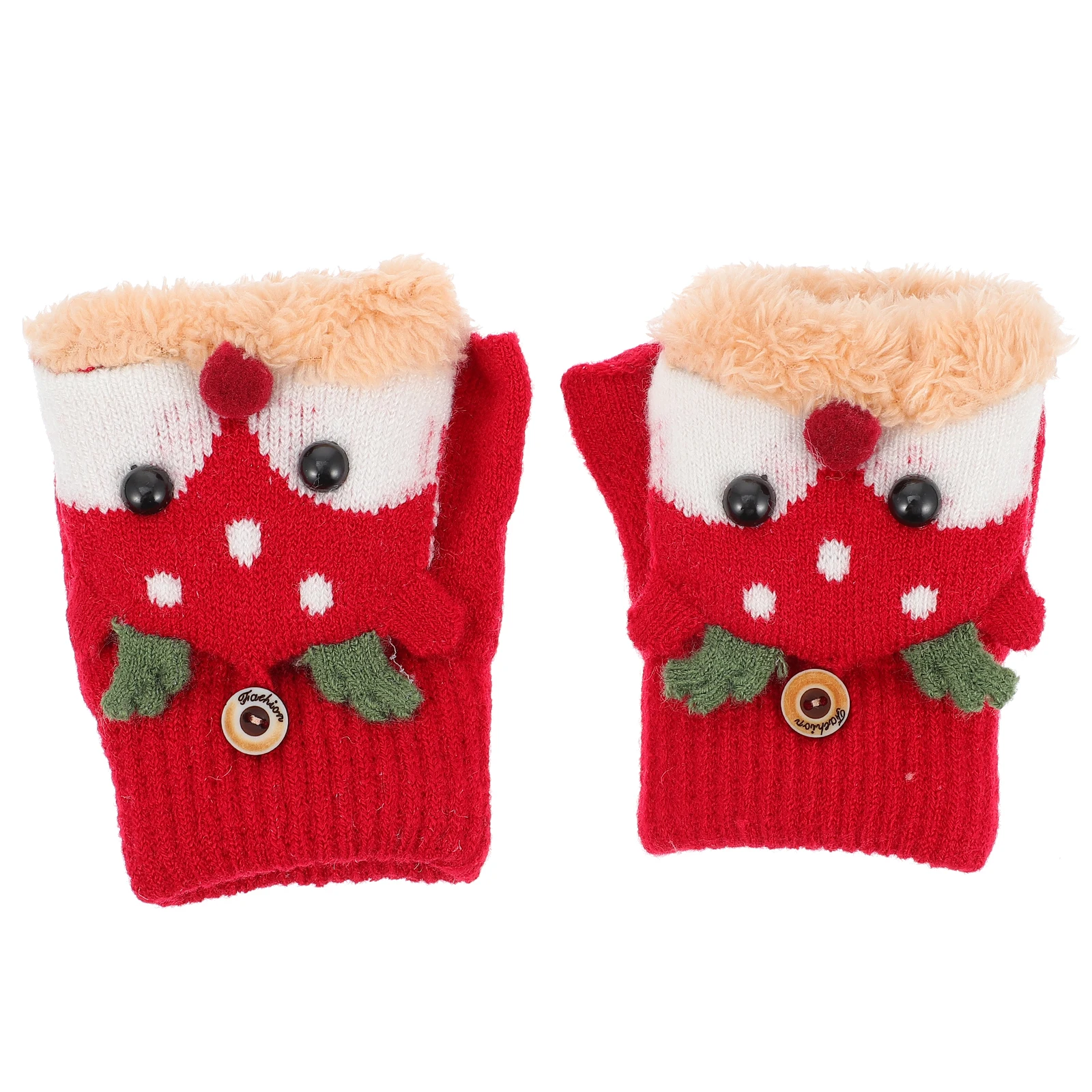 

1 Pair Warm Kids Winter Gloves Flip-Top Thickened Mittens Outdoor Indoorlovely Gift Winter Warm Glove For Children