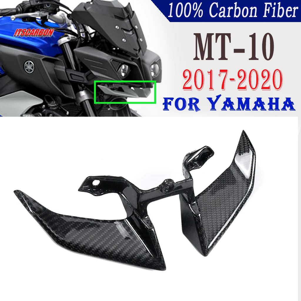 Pure Carbon Fiber Lower Winglets Panel Fairing Kits Motorcycle Accessories For Yamaha MT10 MT-10 FZ-10 2017 - 2019 2020 2021