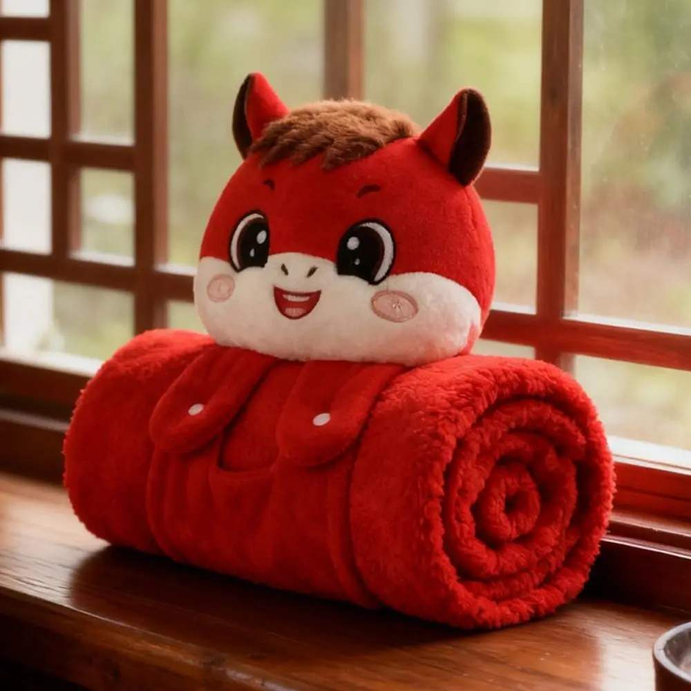 لينة الدافئة الحصان التميمة بطانية قطيفة مريحة رقيق رمي السنة الجديدة رمي بطانية الكرتون للطي الفانيلا بطانية السفر #2