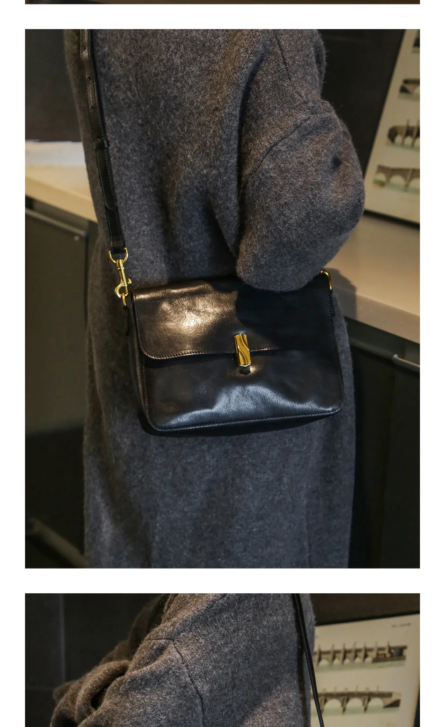 Designer-Handtasche aus handgefertigtem Rindsleder, Damen-Umhängetasche für Wochenend-Shopping, echte Leder-Umhängetasche für Frauen – Detail 10
