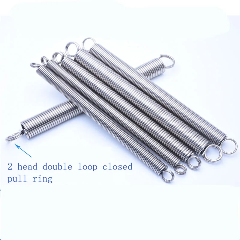 1Pcs Wire Dia 2.5mm 304 Stainless Steel Dual Hook Small Tension Spring Outer Dia16mm 18mm 20mm 22mm 25mm Length 110-344mm