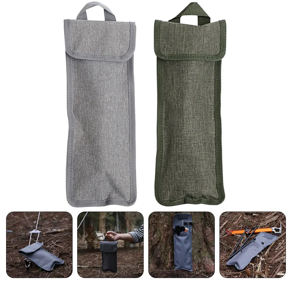 

2Pcs 30cm Stake Tent Pegs Pocket Bag Grey Green Storage Bags for Camping Hiking Outdoor Portable Nail Pegs Pouch