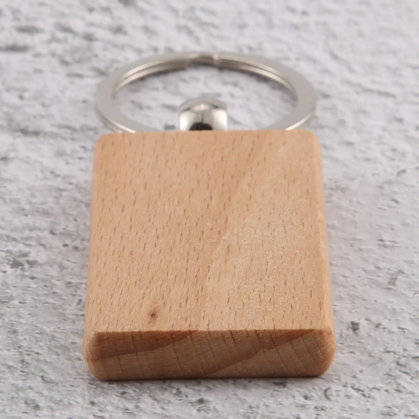 

HJ-100 Blank Wooden Keychain Rectangular Engraving Key ID Can Be Engraved DIY