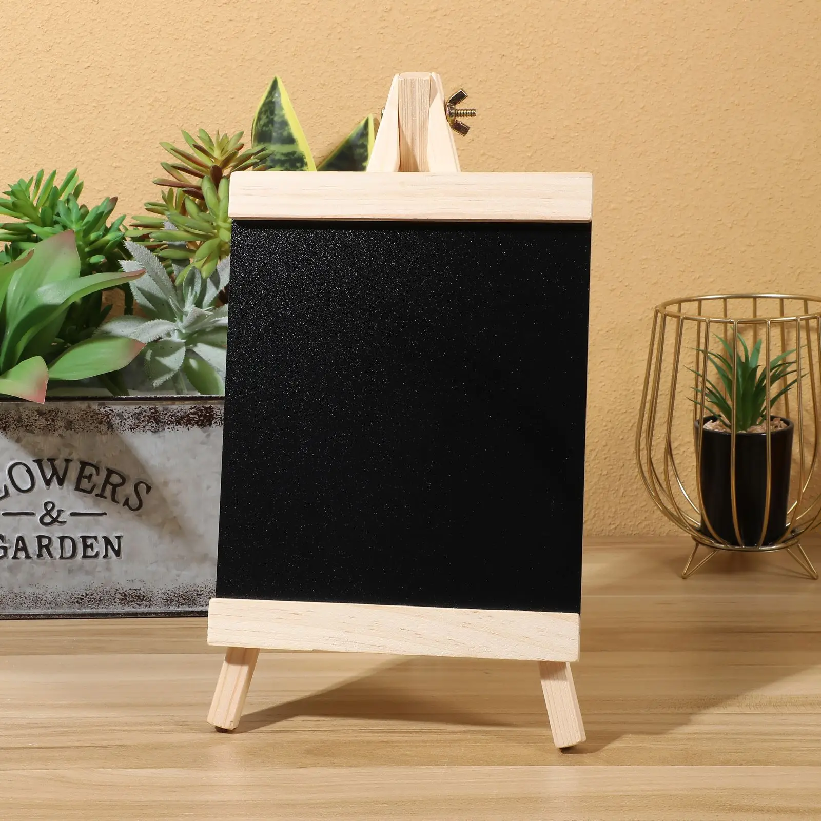 

1pc Wooden Chalkboard Sign Standing Foldable Advertising Drawing Board Erasable Teaching Chalkboard Frame Blackboard Office ﻿