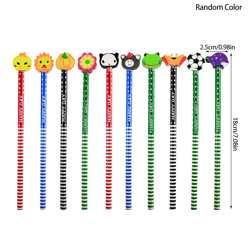 قلم رسم على شكل حيوان كرتوني مع ممحاة ، قلم رسم HB خشبي للأطفال ، هدايا حفلات أعياد الميلاد ، مواد حشو ، أدوات مكتبية ، 19 + ، 5-40