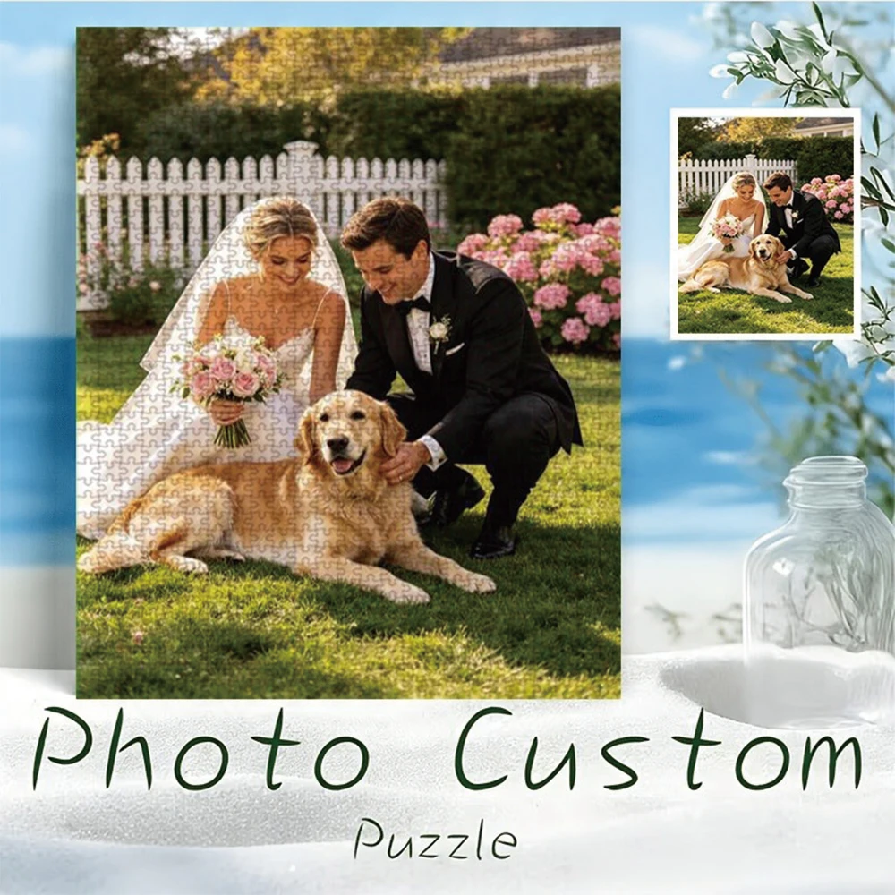 35/300/500/1020pcs Personalized Custom Photo Puzzle Family Photos Custom Photo Portrait Puzzle Handmade Birthday Gift