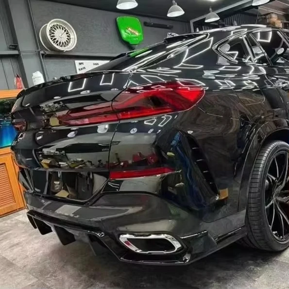 Carbon Fiber MP Style Rear Diffuser Upgrade Auto Rear Bumper Lips Splitter for  X6 G06 2019+ Replacement Rear Lip Body Kit