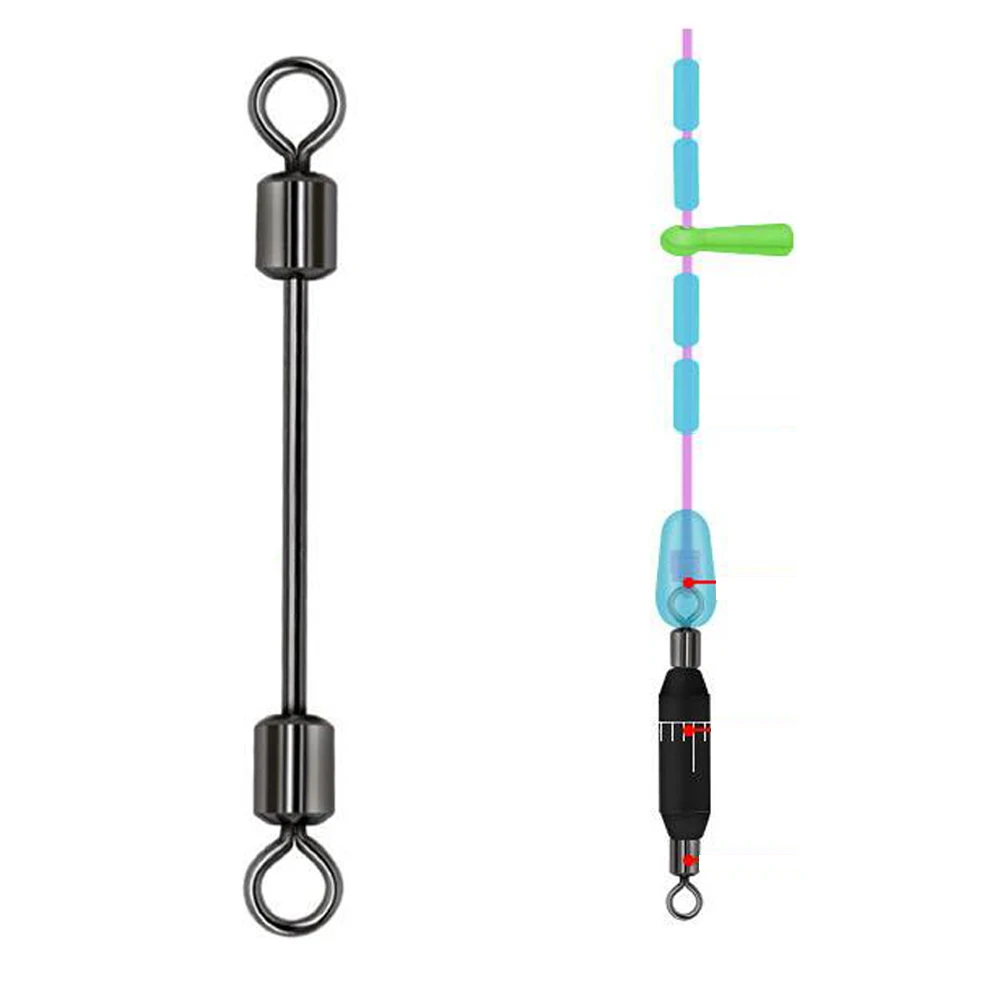 DNDYUJU 60pcs Lead Sheath Fishing Rolling Barrel Swivels Fishhook Connector Fishing Accessories Lead Shaft Fishing Tackle