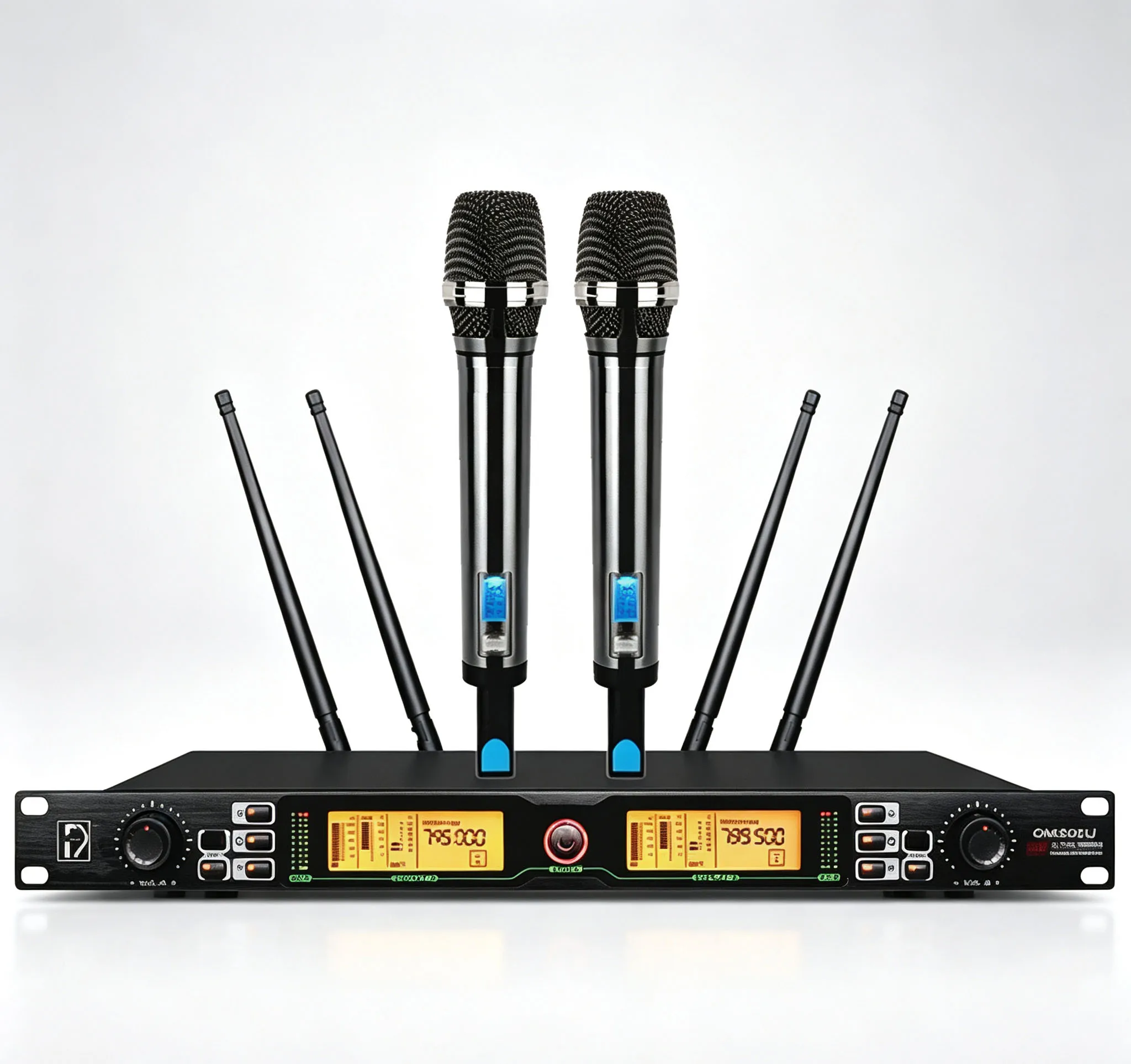 OEM/ODM True Diversity Performance Type Dual-Channel Dual-Receiver Wireless Microphone