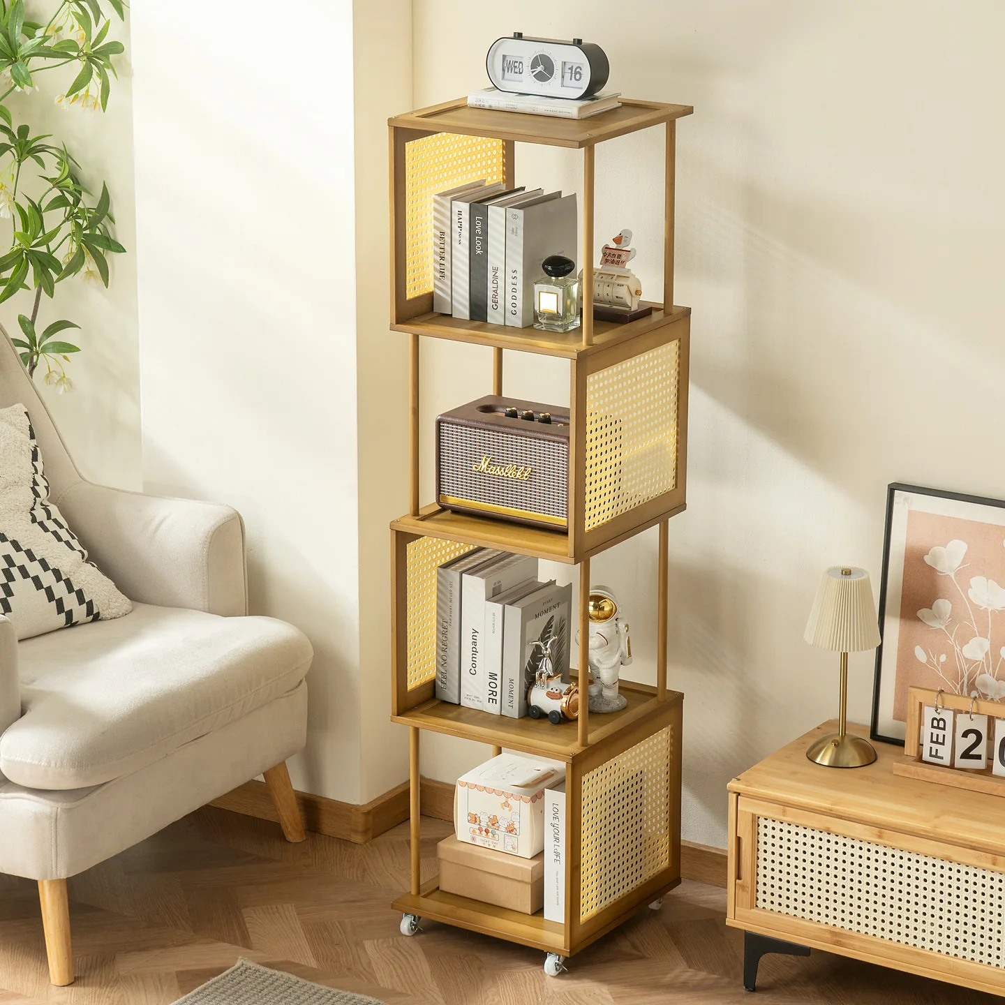 Living room removable bookshelf, simple children's bookcase shelf, floor-to-ceiling integration
