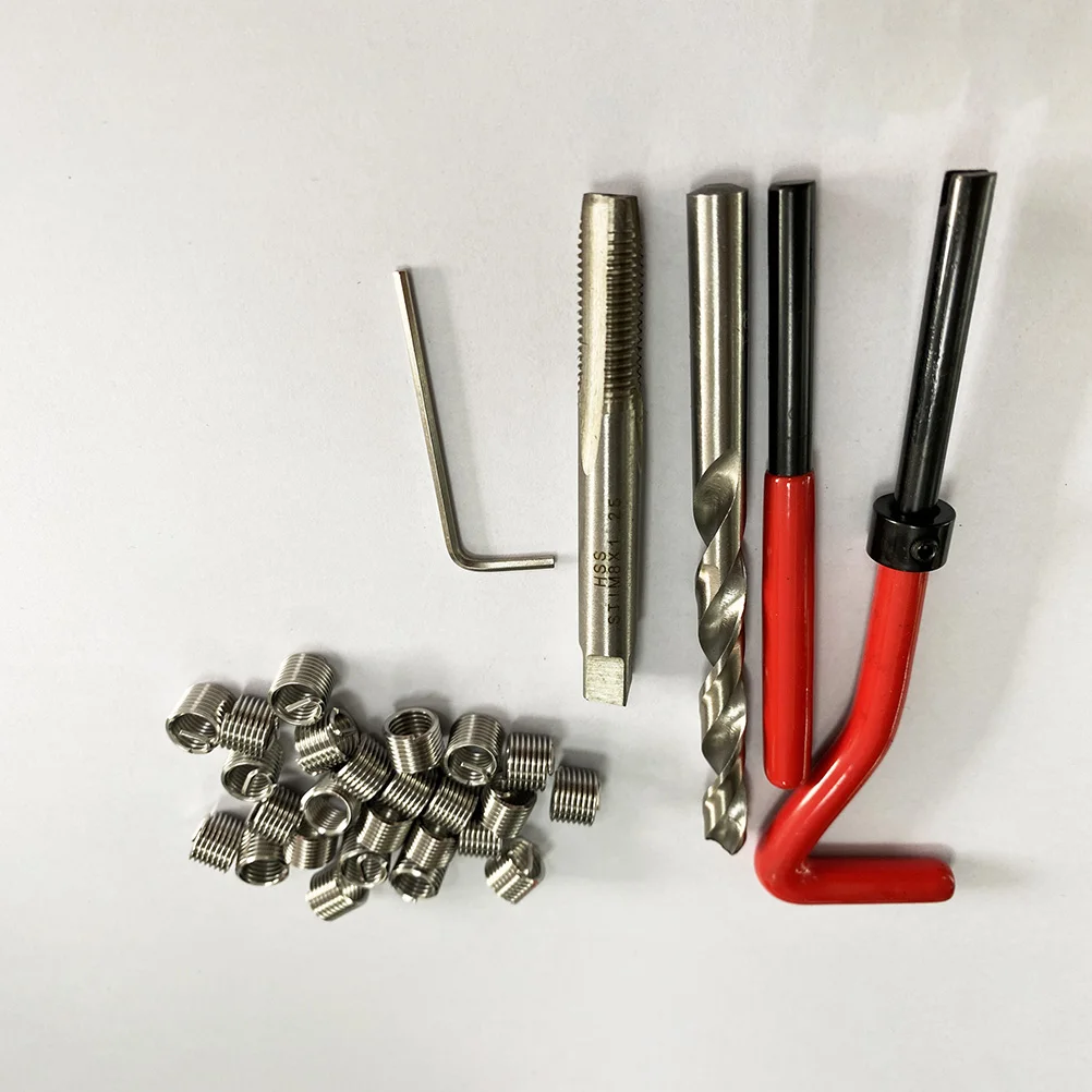 

30Pcs Durable Rethread Tools Thread Repair Set For Engine And Car Maintenance