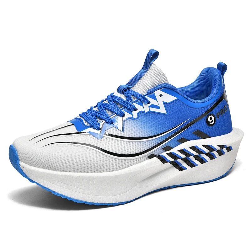 

Спортивная и повседневная обувь, мужская обувь, кроссовки для марафона с увеличенной воздушной подушкой, износостойкая резиновая подошва из тканого материала для всех сезонов, защита от износа