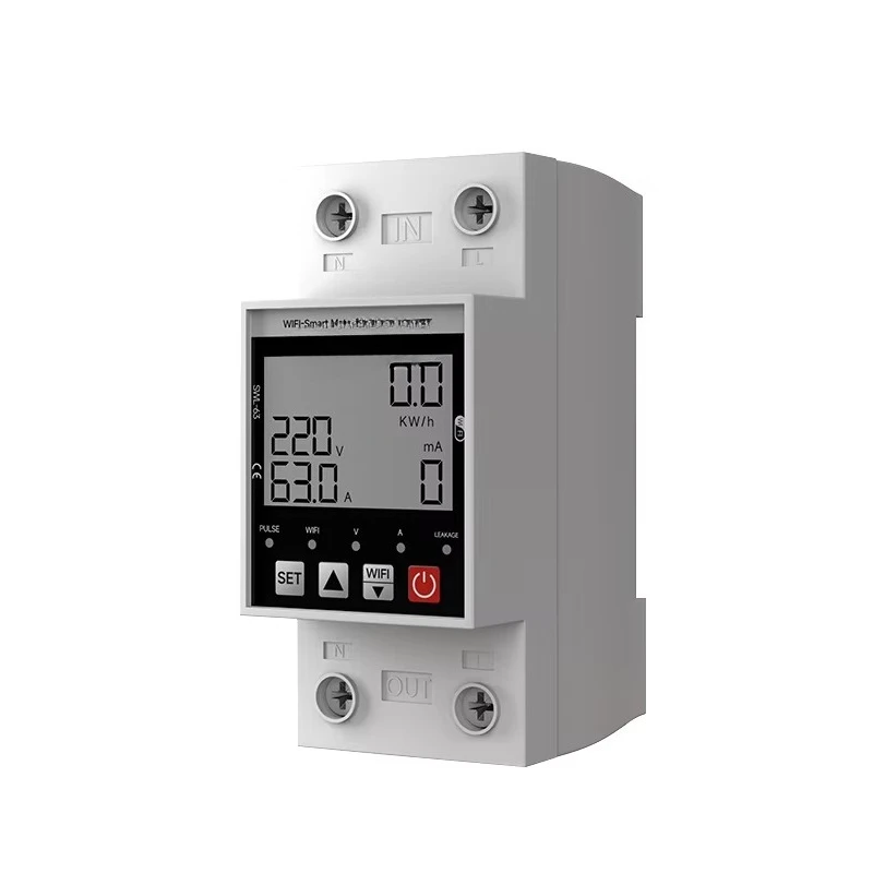 

Din Guide 63A 220V Adjustable V/A Protector Intelligent Intelligent Wifi Undervoltage Protection Device Overcurrent Protection
