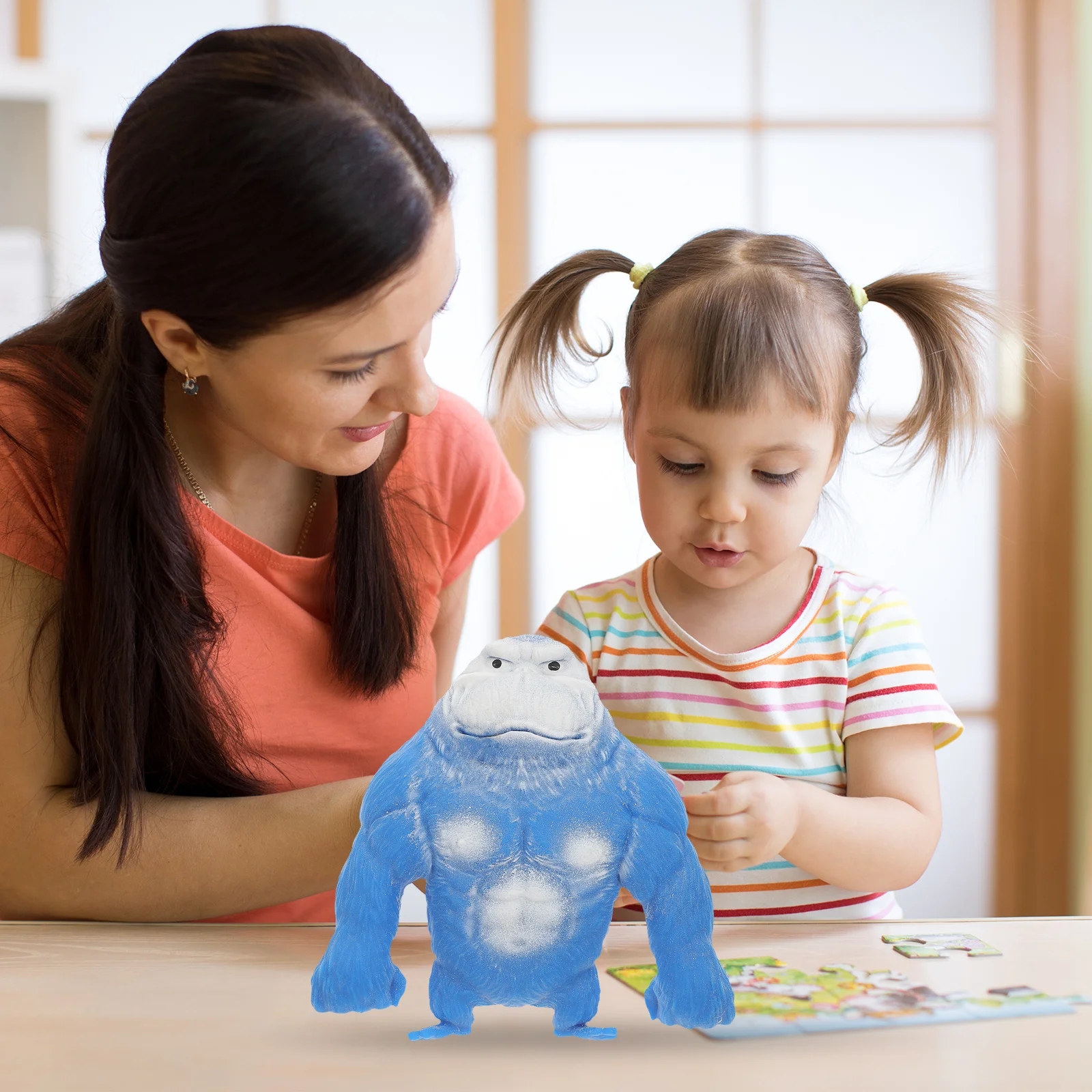 Gorilla Decompress Elastic Squeeze Stress Relief Soft Durable Monkey Squeeze Balls Sensory Fidget for Kids Adults