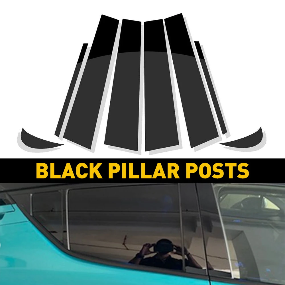 

8Pcs Car Black Pillar Posts For Toyota Camry 2018-2021 B Pillar Posts Window Door Trim Cover Kit Auto Styling Accessories