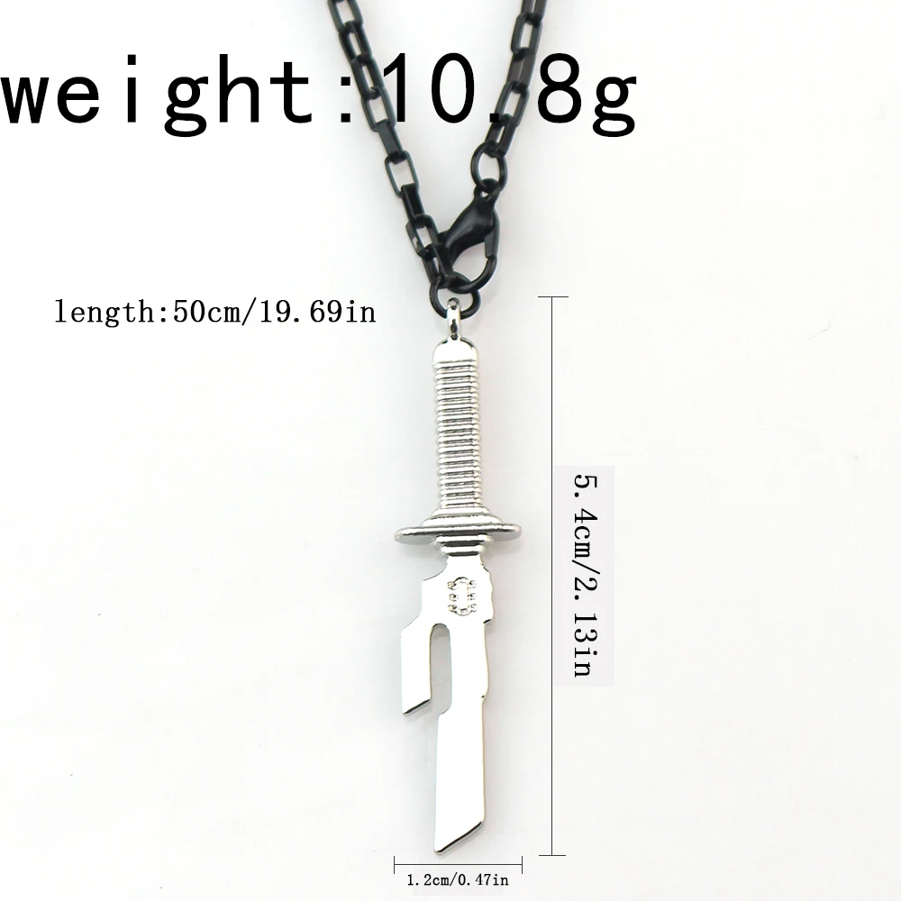 Anime Jujutsu Kaisen Fushiguro Toji Schwert-Halskette, Tianrispeil-Messer-Anhänger, Cosplay-Halsketten für Unisex, Choker-Schmuck – Detail 1