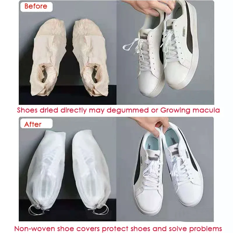 10Pcs/Set Shoe Dust Covers Non-Woven Dustproof Drawstring Clear Storage Bag Travel Pouch Shoe Bags Drying shoes Protect Travel