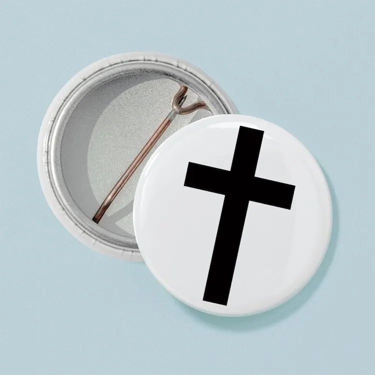 Cross Mini Button Brooch Cartoon Creative Clothes Jewelry Women  Gift Hat Cute Badge Lapel Pin