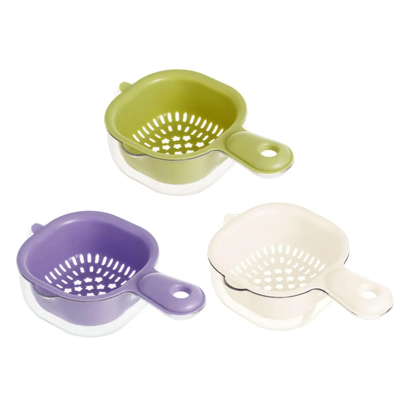 Drain Basket with Handle Fruit Drainer Bowl for Mixed Fruits