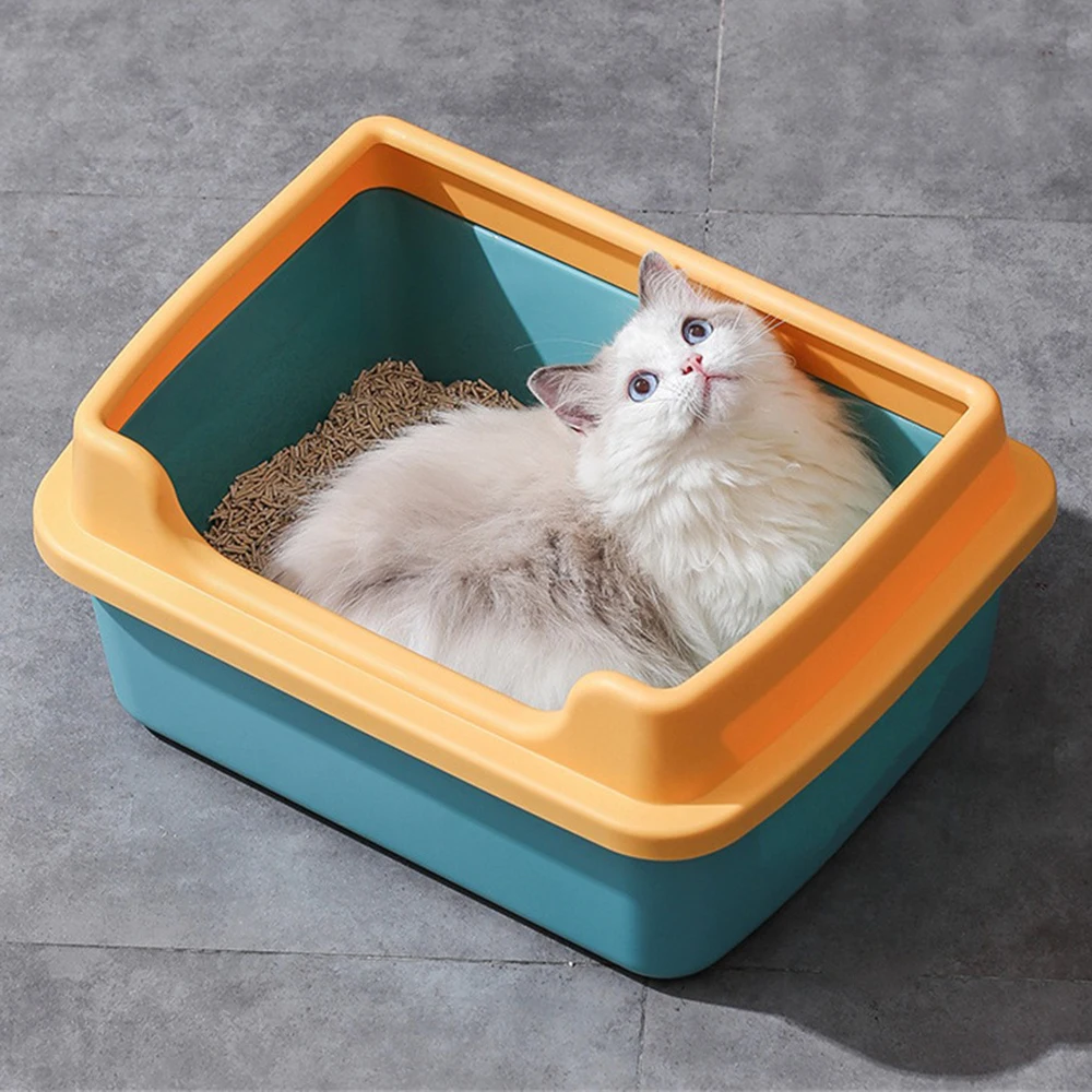 Cat Litter Box Cats Toilet Large Capacity Anti-Splash Pet Sandbox Kitten Tray Bedpan Pet Cat Wc Cleaning Bath Basin Supplies