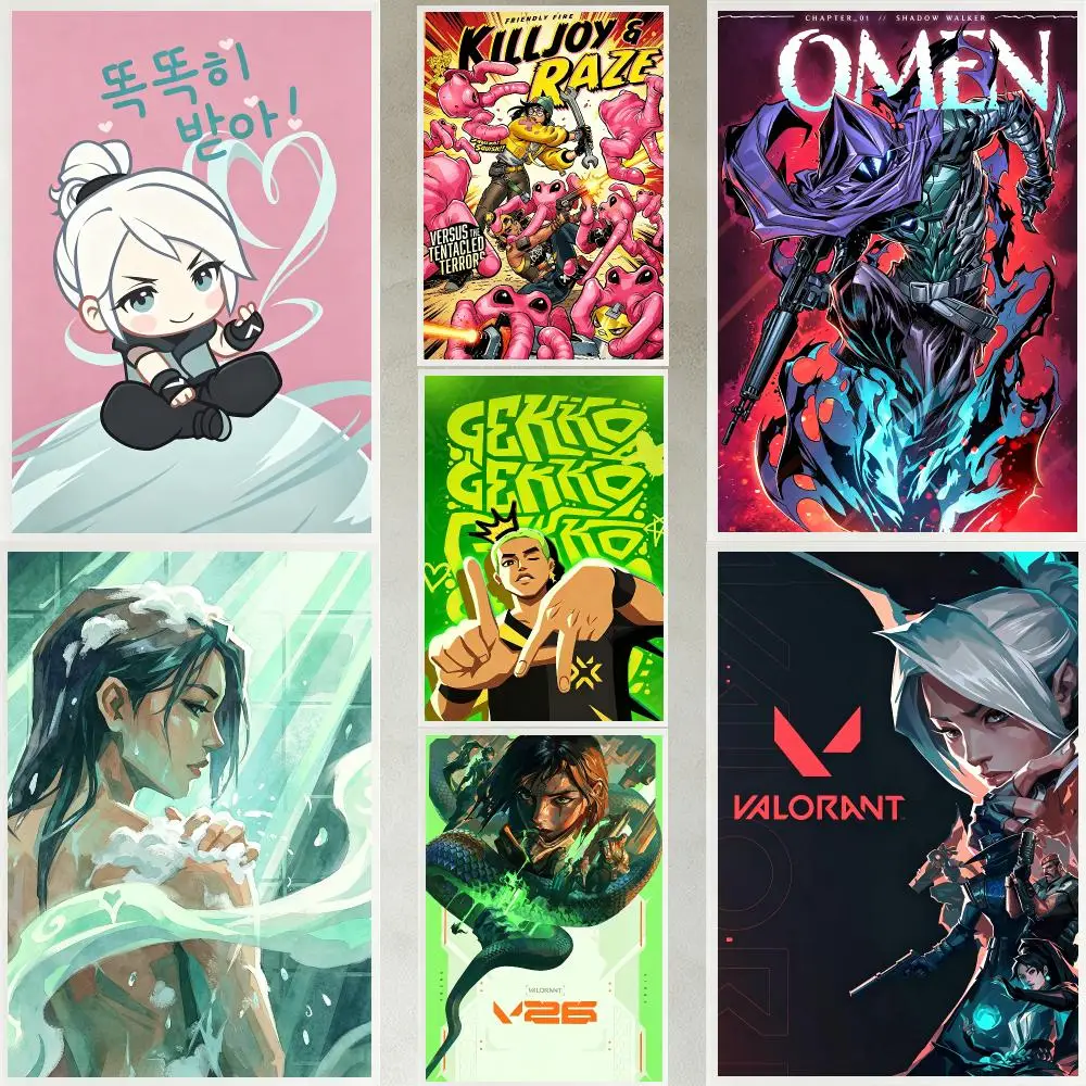 game Valorant Poster Poster HD Waterproof Self-adhesive Art Print Wall Decor for Bedroom Living Room Gift
