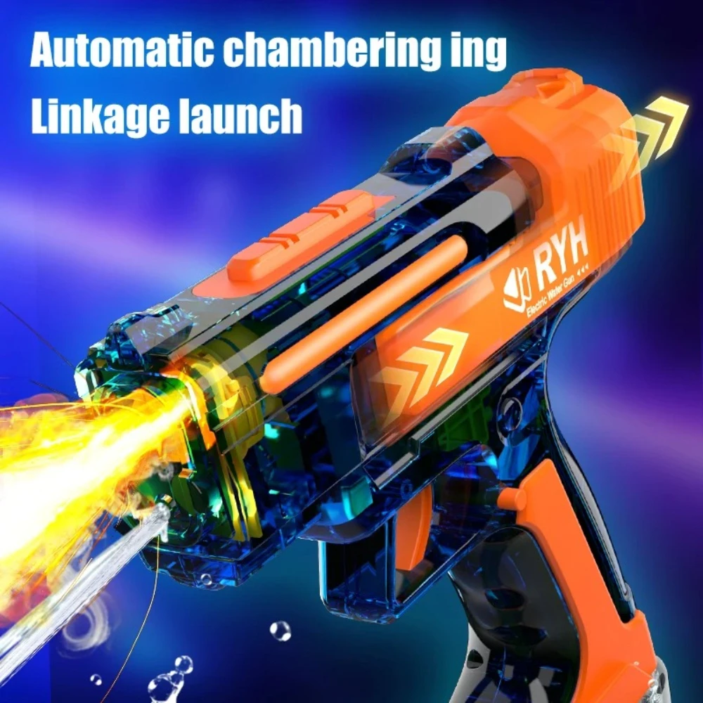 Flame Spray Electric Water Gun Fully Automatic Multishot Squirt Blaster with  Dual Spray Modes High Tech Outdoor Water Play Toy view 5