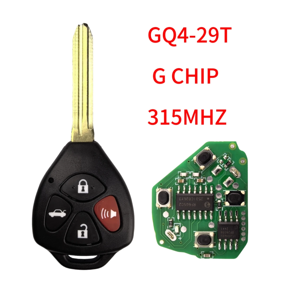 Jingxin GQ4-29T Einstiegs-Funkschlüssel 315Mhz für Toyota Corolla Venza 2010 2011 2012 2013 2014 2015 Transponder 4D67/G Chip – Detail 10