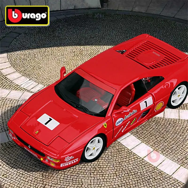 Bburago 1:24 Ferrari F355 Challenge Alloy Sports Car Model Diecast Metal Toy Racing Car Model High Simulation Childrens Toy Gift