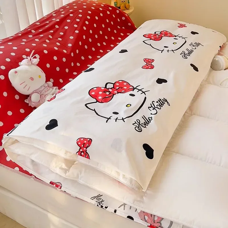 Anime Kawaii HelloKitty Pure Cotton Travel Sleeping Bag Sanrio Cartoon Girls Sheet Quilt Cover Portable Business Travel Supplies