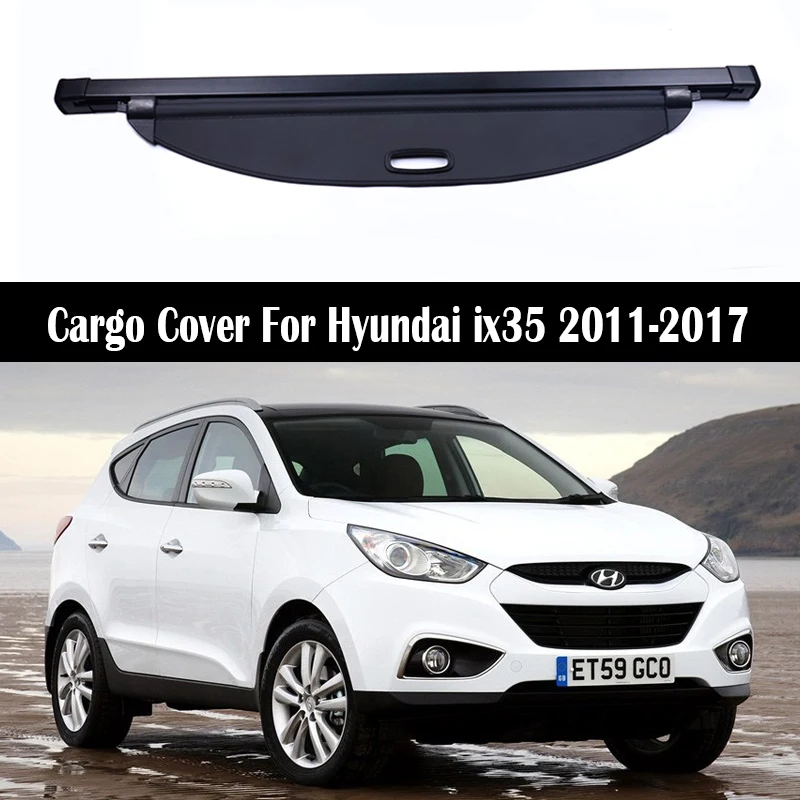 Rear Trunk Cargo Cover For HYUNDAI ix35 2011-2017 Shield Shade Curtain Partition Board Privacy Blinds Security Accessories