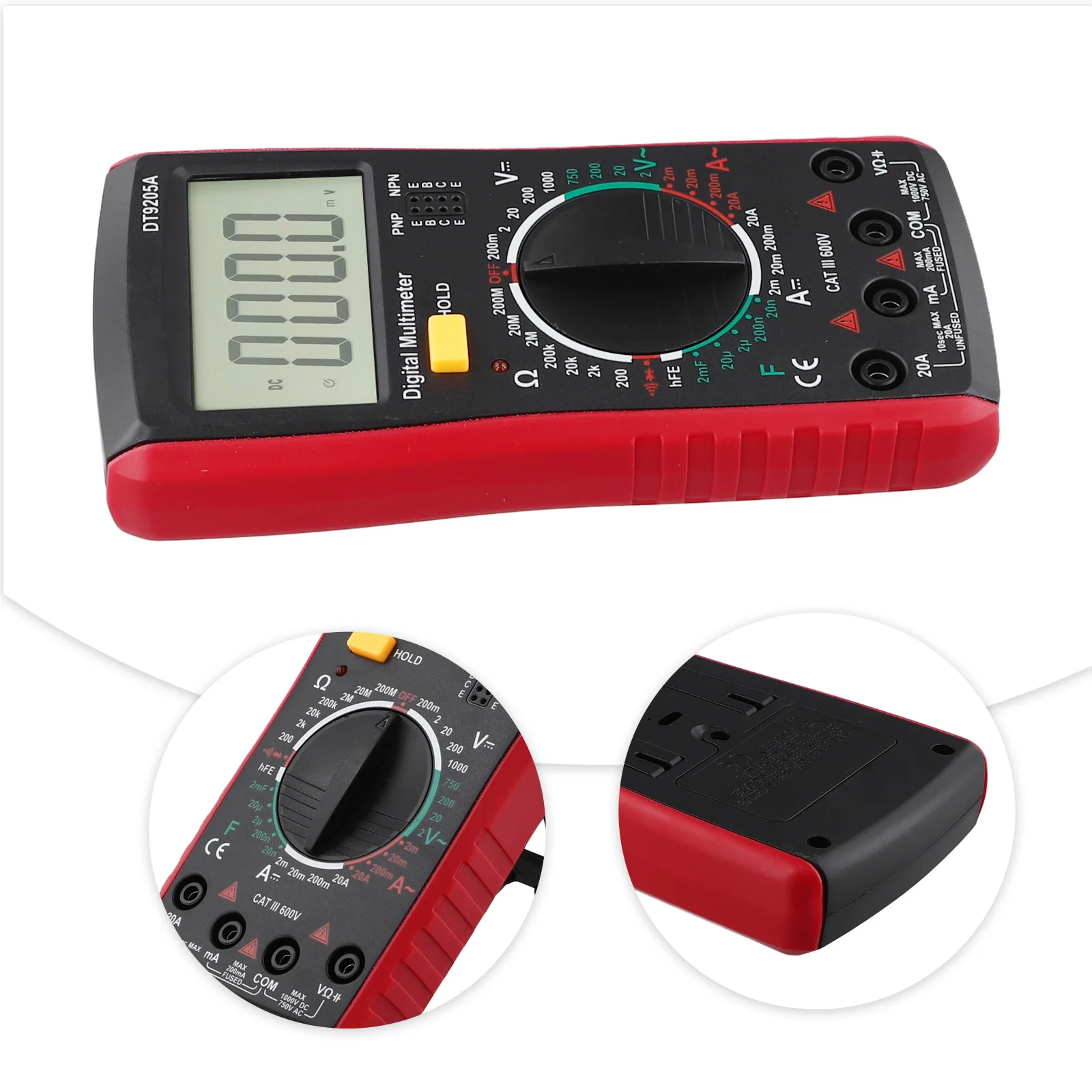 DT9205A Anti Drop Digital Multimeter for Household Tasks Multifunctional Measurement Tool with User Friendly Features