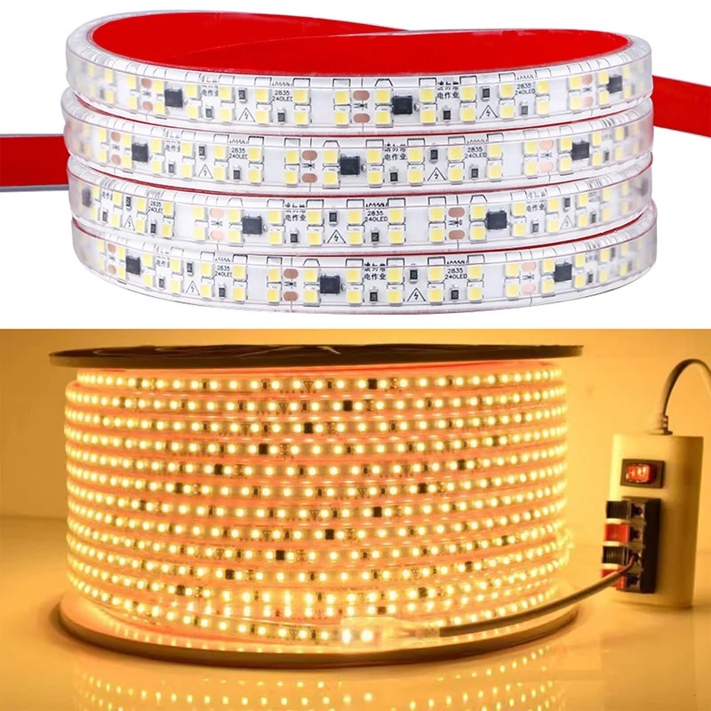 

LED Strip Light 2835 220V IP67 Waterproof High Brightness Cuttable For LED Kitchen Room Under Cabinet Light Lighting Decoration