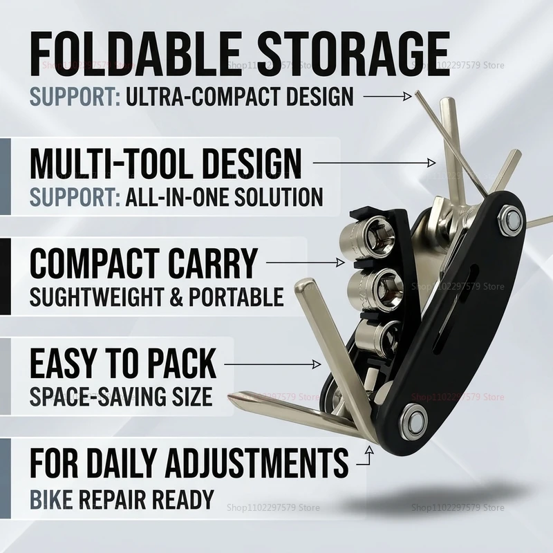 16 in 1 Mountain Bike Multi Tool Kit Portable Bicycle Repair Wrench Set for Cycling Motorcycle Adventure Outdoor Gear
