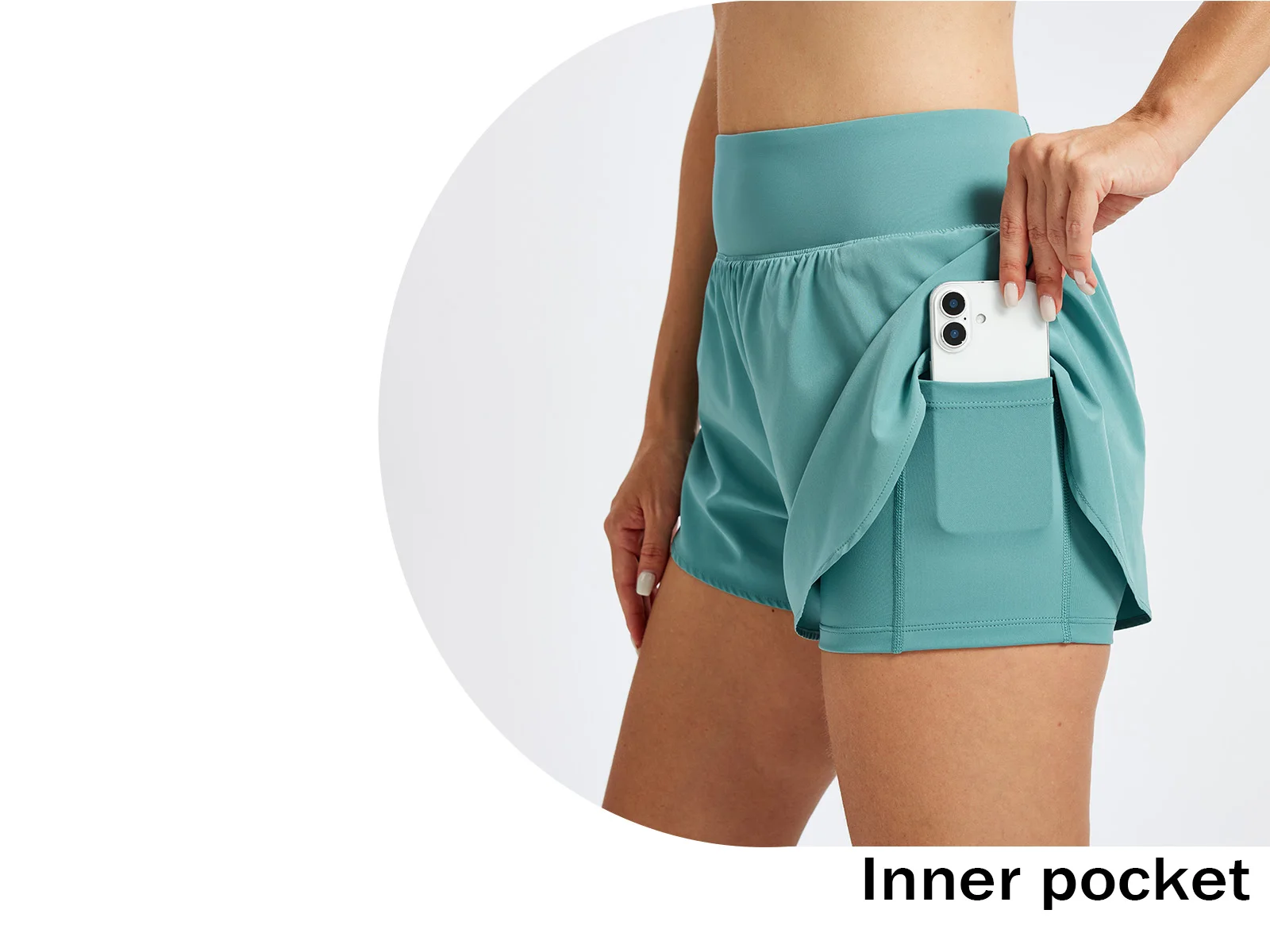 TACVASEN Womens High Waisted 2-in-1 Running Shorts Quick Dry Athletic Shorts with Pockets Breathable Tennis Workout Shorts