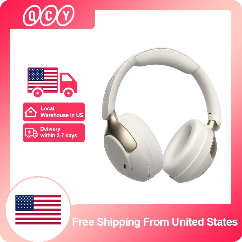 

QCY H3 Pro Over Ear Wireless Headphone 50dB ANC Headset Hi-Res with LDAC Spatial Audio Earphones Bluetooth 5.4 Gaming Earbuds