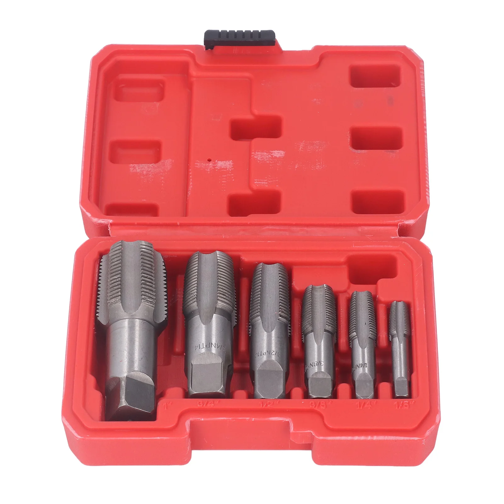 

6PCS Pipe Tap NPT 1in 3/4in 1/2in 3/8in 1/4in 1/8in Carbon Steel Thread Tapping Tool Kit for PVC Pipe NPT Tap Set Plumbing Tap