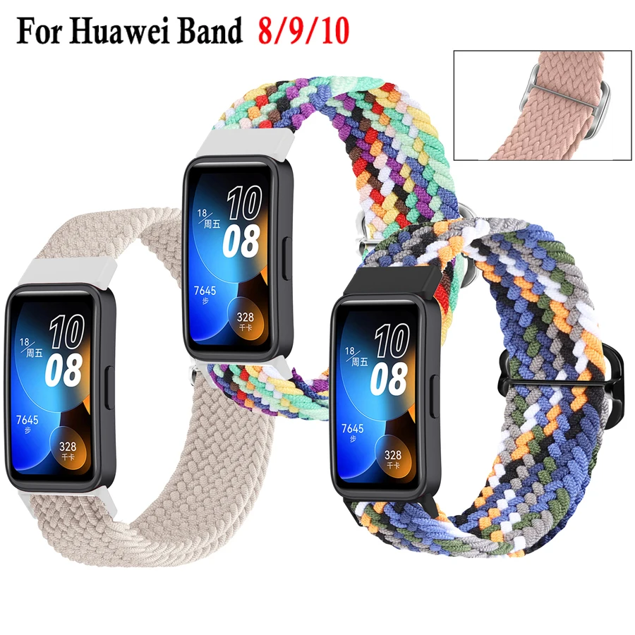 Sports Nylon Strap for Huawei Band 8 9 10 Official Replacement Bracelet Belt For Huawei Band 8 9 10 Wristband Correa Accessories
