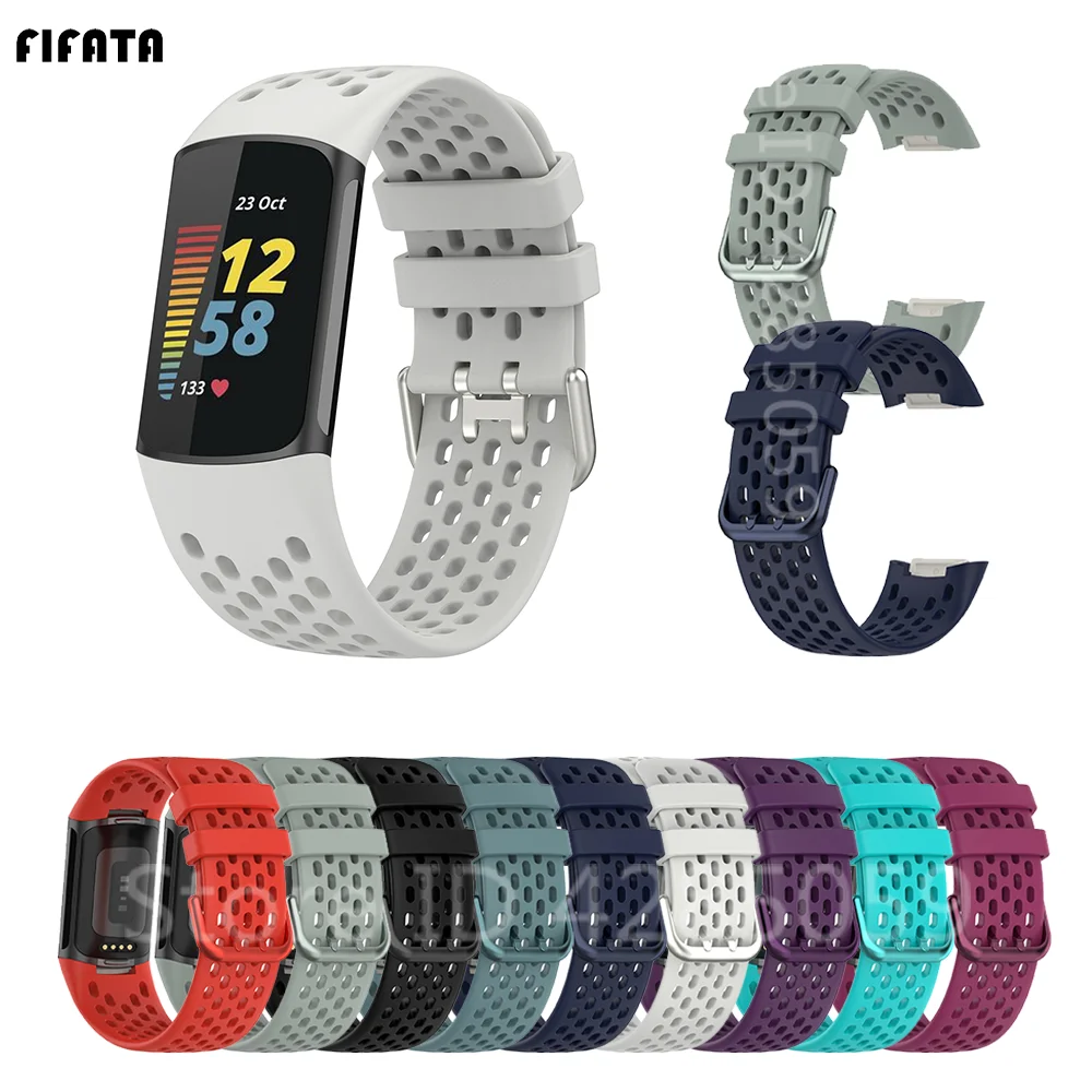 Correa de silicona para reloj inteligente Fitbit Charge 5, repuesto deportivo, pulsera para Fitbit Charge5