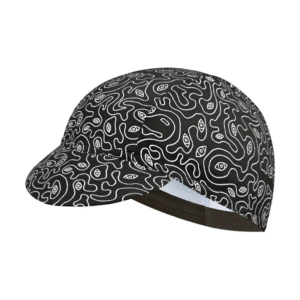 Classic cycling cap, polyester sweat absorbent, black and white, popular