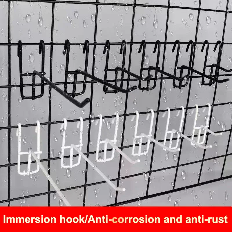 10Pcs Durable 5/10/15/20cm Screen Hooks 3.3mm Thickness Supermarket Iron Wire Mesh Hanging Grid No Rust Strong Hold