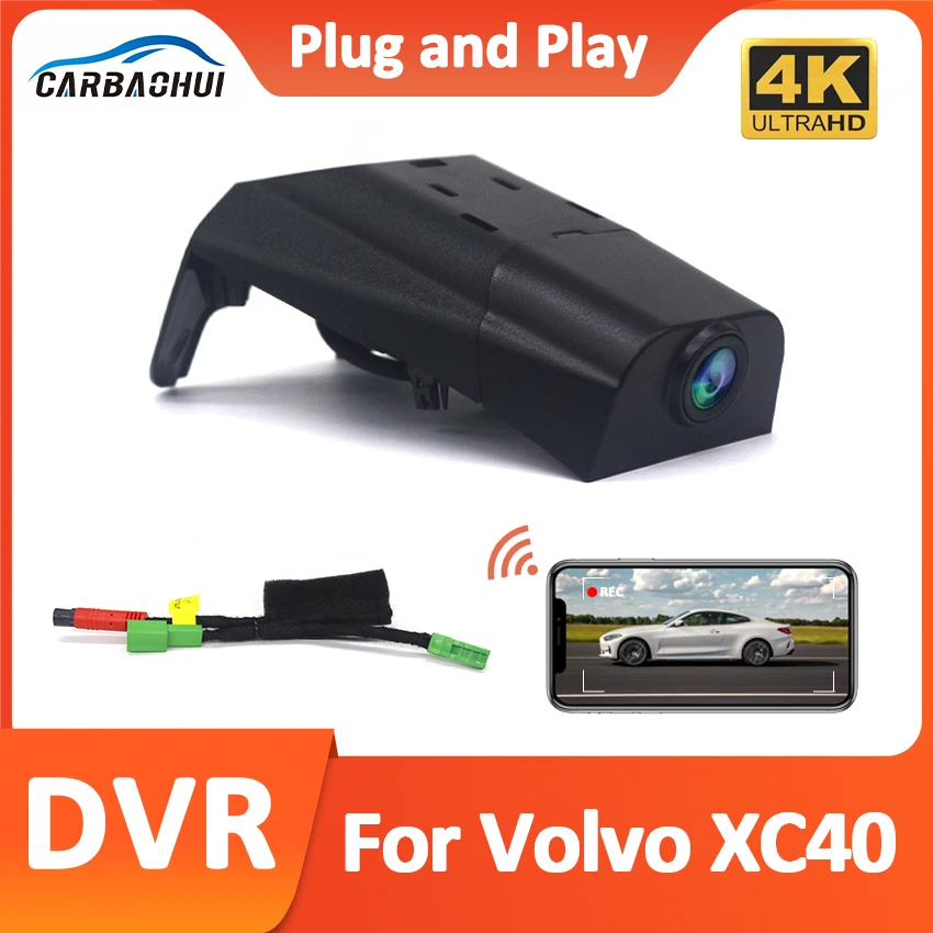 

Car Dvr For Volvo XC40 T3 2017-2023 UHD 4K Dash Cam for Car Camera Recorder Dashcam WIFI Recording Devices Wireless