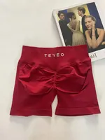Teveo Women's Gym Butt Lifting Seamless Scrunch Butt Lifting Shorts Tummy Control Ruched Booty Yoga Short Sports & Workout