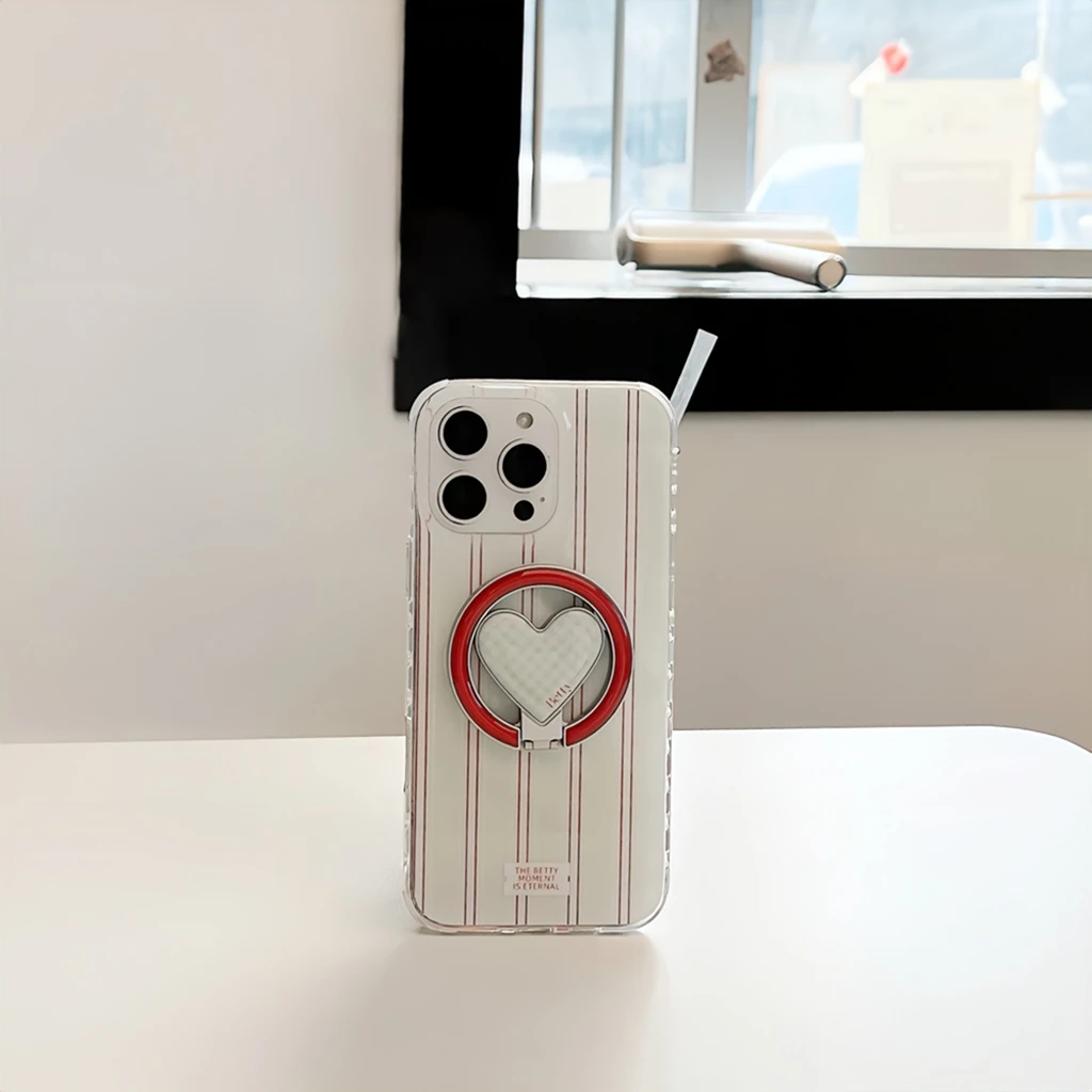 

Простой цветной полосатый узор в виде сетки, металлический складной полый чехол с держателем, магнитный чехол для телефона для IPhone 16, 15, 14, 13 Pro Max