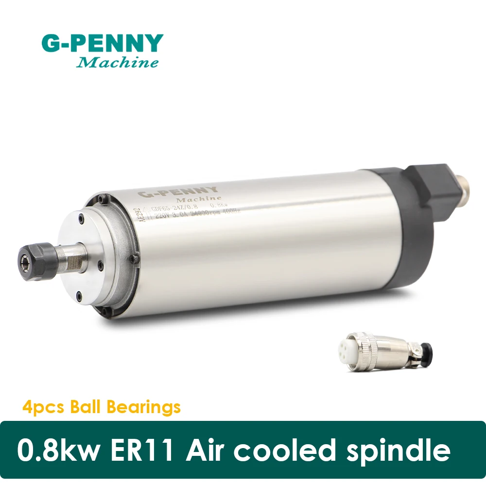 G-PENNY  800W ER11 Air Cooled Spindle Motor 65mm 4 Bearings  CNC router machine !