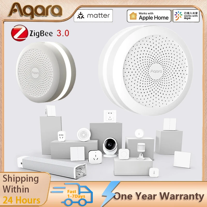 

Aqara Hub M1S Zigbee Gateway Hub: Умный шлюз с RGB LED ночником, беспроводной ZigBee-хаб, совместимый с приложениями Mi Home и HomeKit