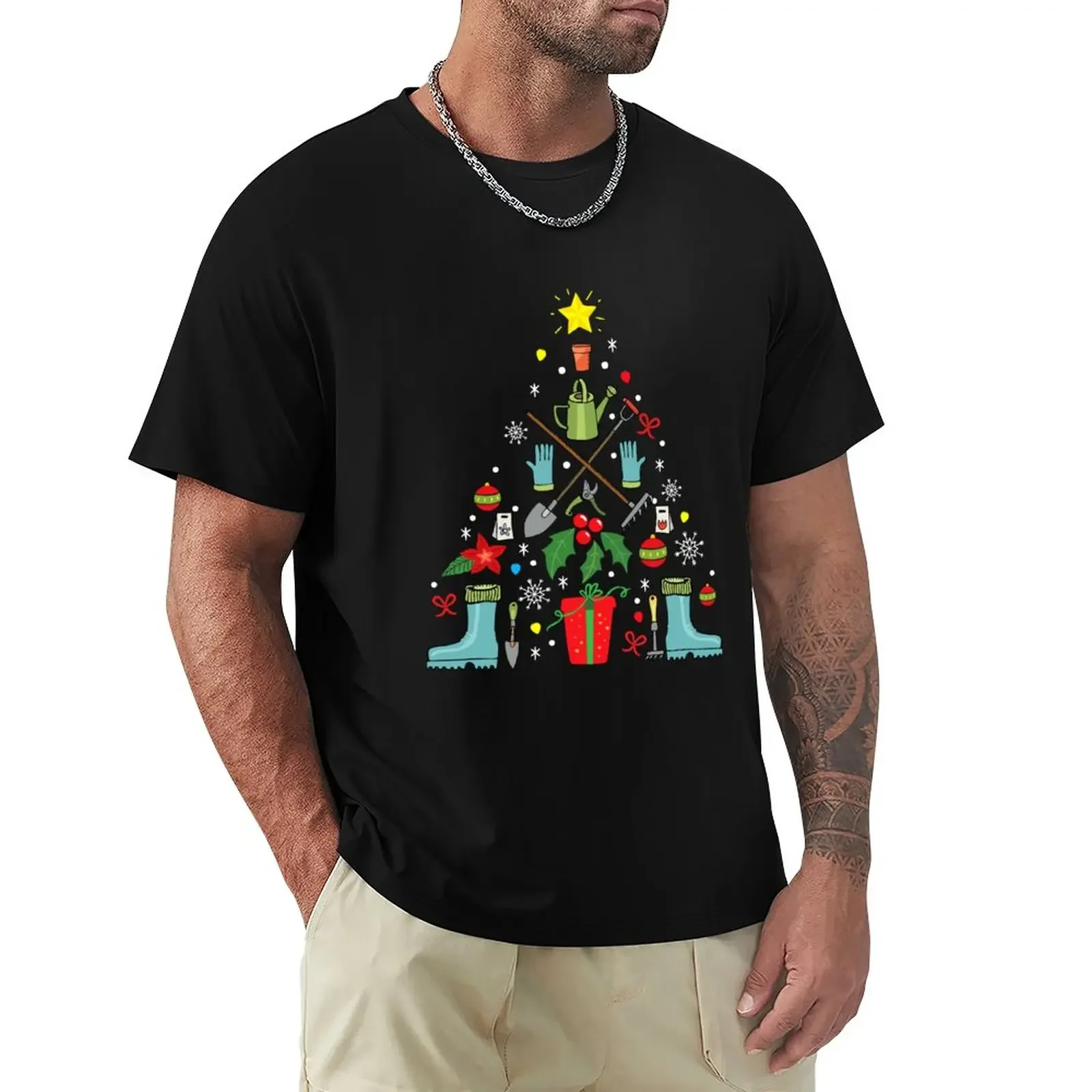 Garden Christmas Ornament Tree Funny Gardening Gardener Xmas T-Shirt plus size tops quick-drying slim fit t shirts for men